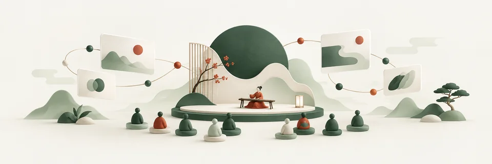 Concept illustration of cultural events, media content and audience connections