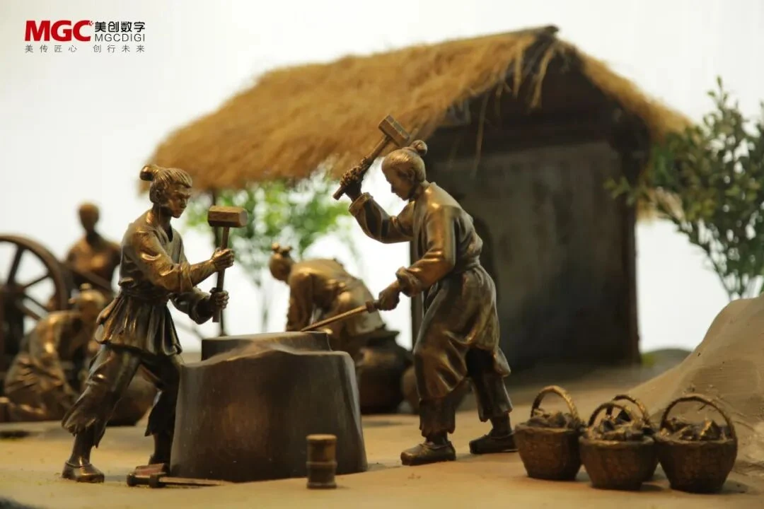 A model recreating an object in use
